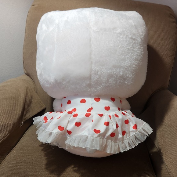 Hello Kitty Plush Red Hearts Dress Pink Heart Pillow Bow 19" Valentine's Day - Picture 11 of 15